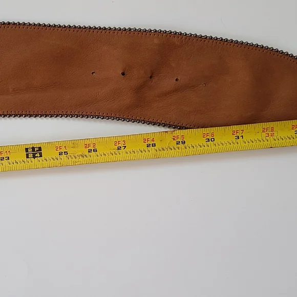 . Berge Wide Leather Belt - Picture 2 of 6